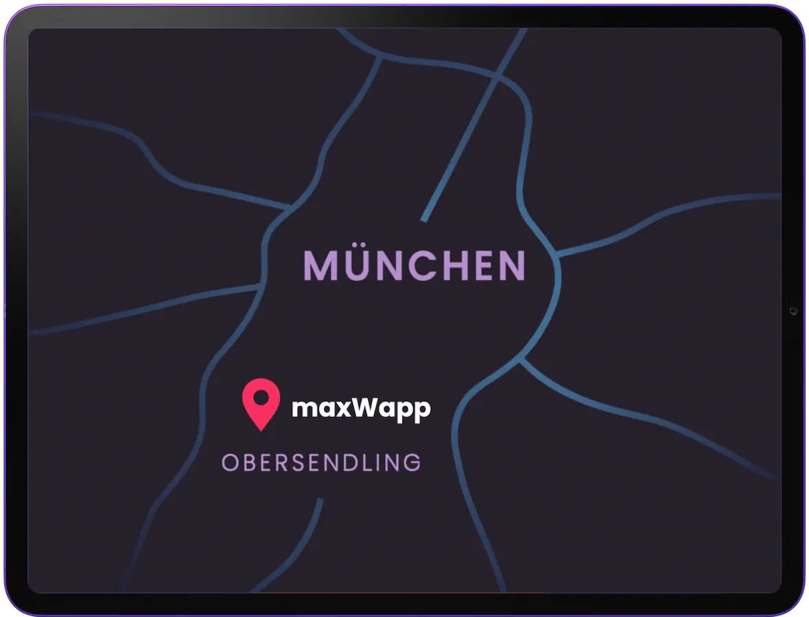 maxWapp Standort in München Obersendling – Karte mit regionalem Fokus auf Webdesign in der Nähe