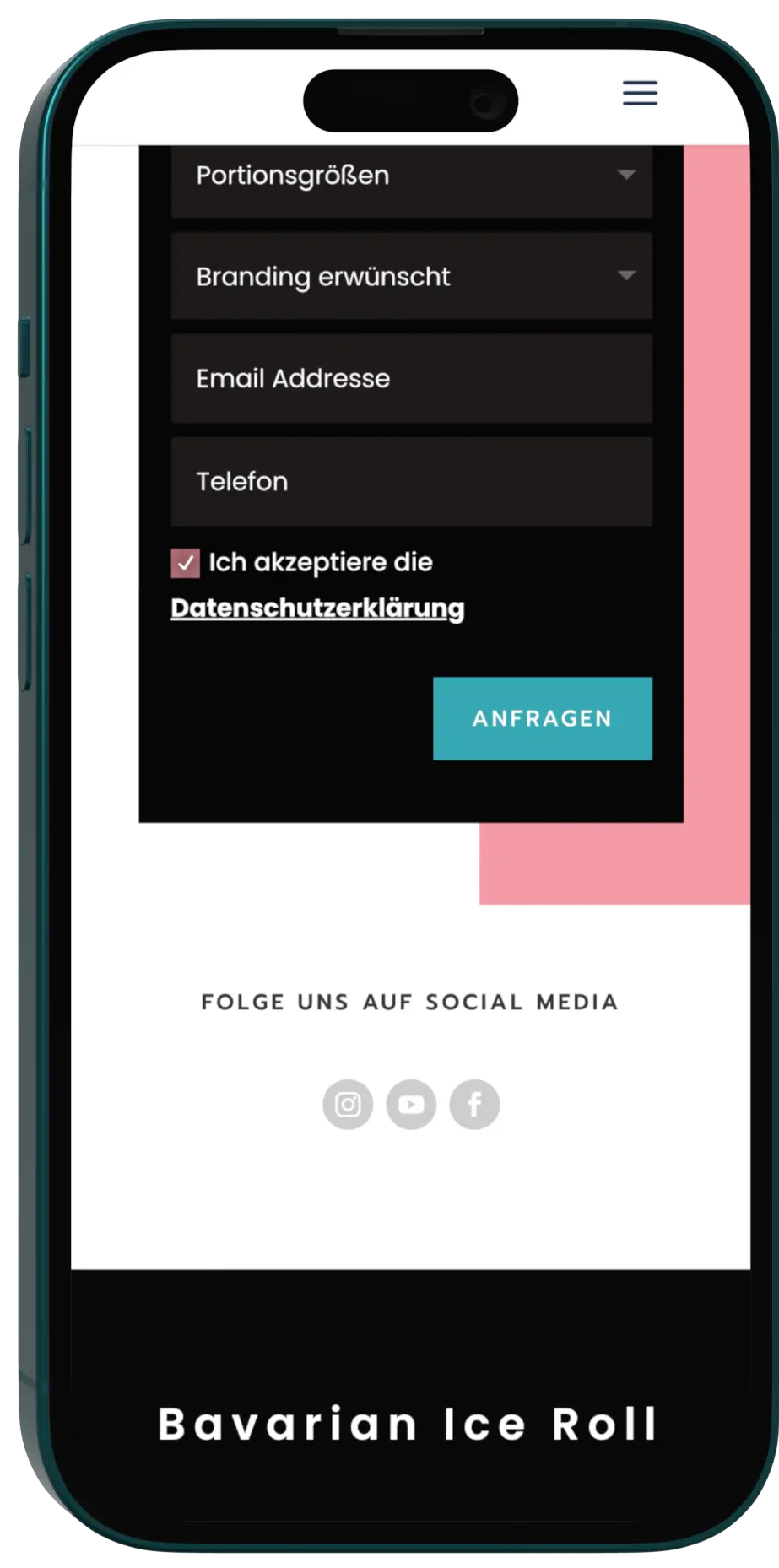 Project Event-Website mit Anfrageformular