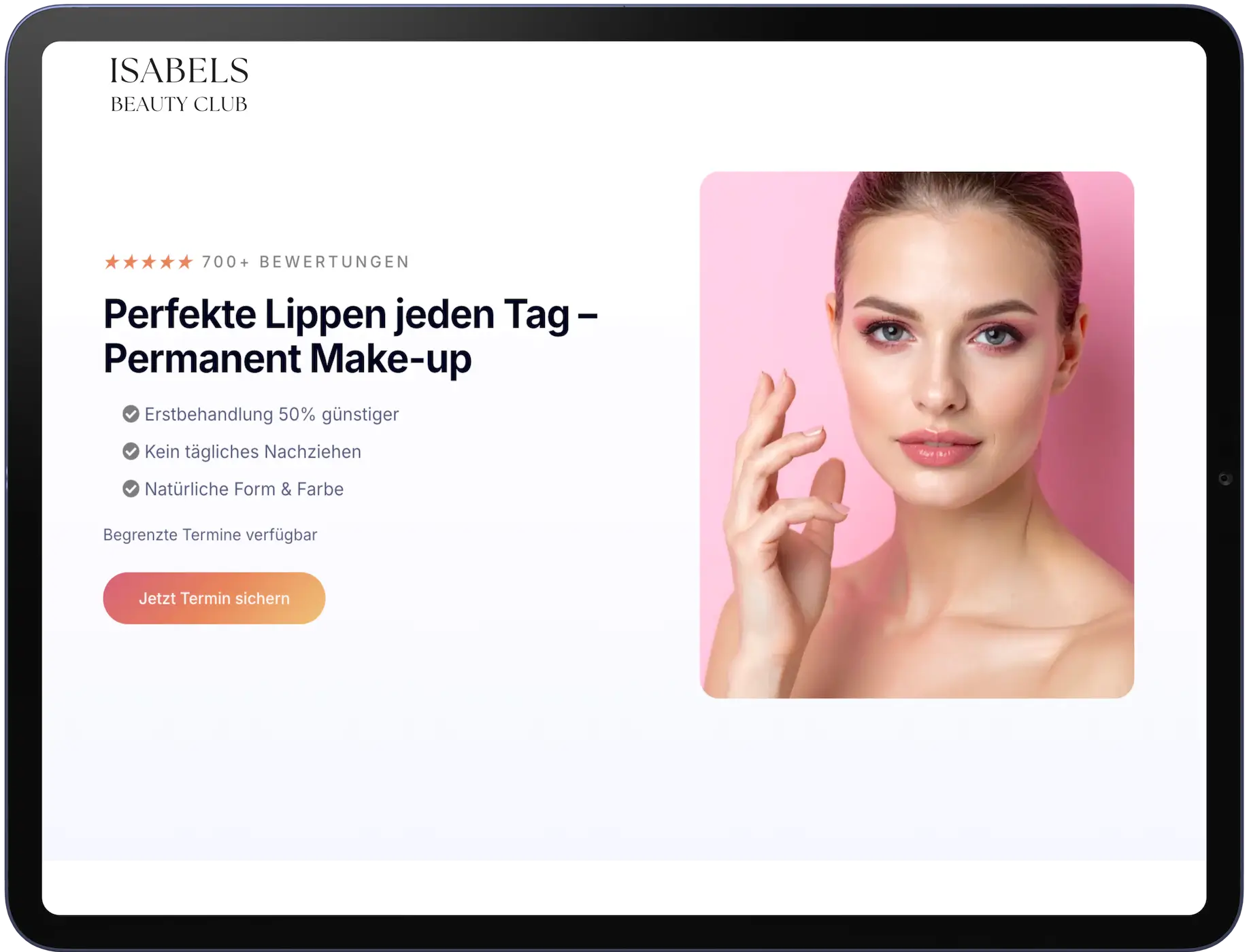 Beispiel für eine klar strukturierte Funnel-Seite mit starker Hero-Section – maxWapp