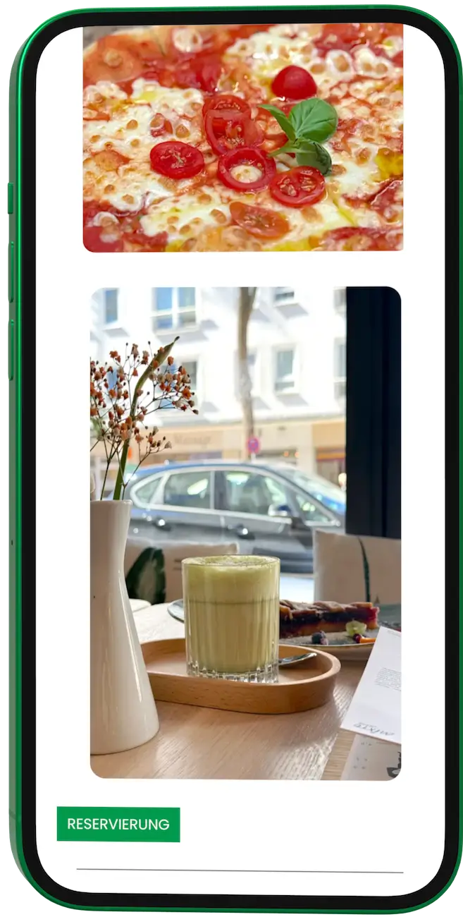 Screenshot der Startseite auf Mobilgerät